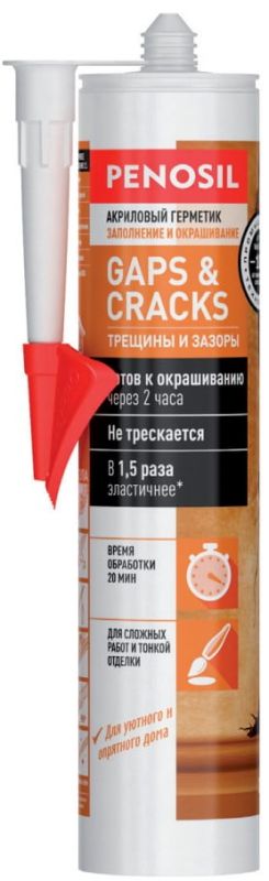 PENOSIL Gaps & Cracks Acrylic Sealant, акриловый герметик 310 мл, белый (1уп. -12шт.) PENOSIL Gaps & Cracks Acrylic Sealant, акриловый герметик 310 мл, белый (1уп. -12шт.)