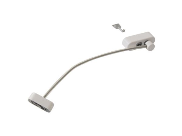 SL Замок-ограничитель открывания на окна белый с тросиком SL Замок-ограничитель открывания на окна белый с тросиком