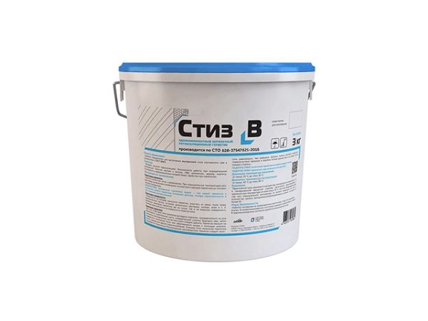 Однокомпонентный акрилатный паропроницаемый герметик Стиз-B, ведро 3 кг Однокомпонентный акрилатный паропроницаемый герметик Стиз-B, ведро 3 кг