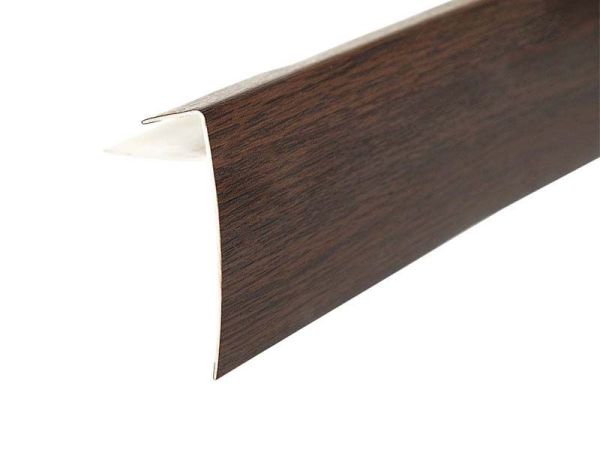 F-профиль ламинированный для откоса тёмный дуб 45 мм F-профиль ламинированный для откоса тёмный дуб 45 мм